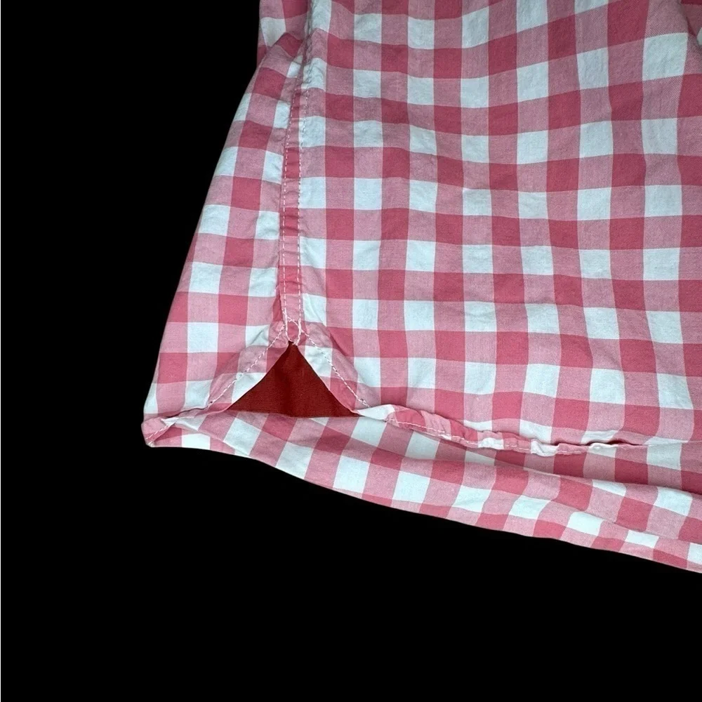 Mini Boden Boys pink Check Plaid Button Up Size 2-3 Years k238